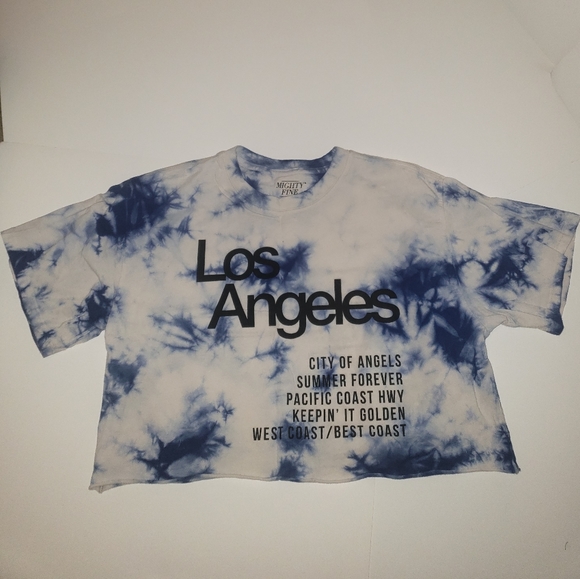 Mighty Fine Blue white tie dye - Crop top - Picture 2 of 4